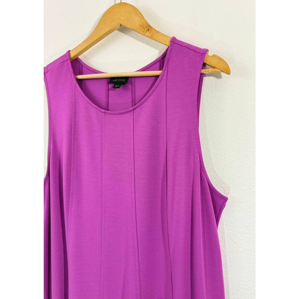 J Jill Wearever Maxi Dress XL Purple Double Face Jersey Sleeveless Stretch Knit - Picture 6 of 10